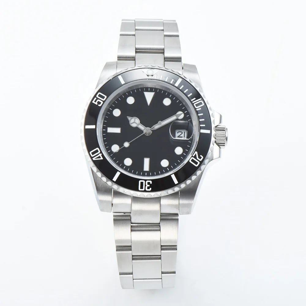 Новые мужские часы GMT различные стили ретро 40 мм oyste стерильный циферблат сапфировое стекло светящиеся часы с ручным автоматическим заводом - Цвет: 2SUB