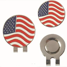 Американский флаг отметка для мяча для гольфа с зажимом для шляп Для Гольфа Магнитный открытый сплав Гольф-маркер принадлежности аксессуары