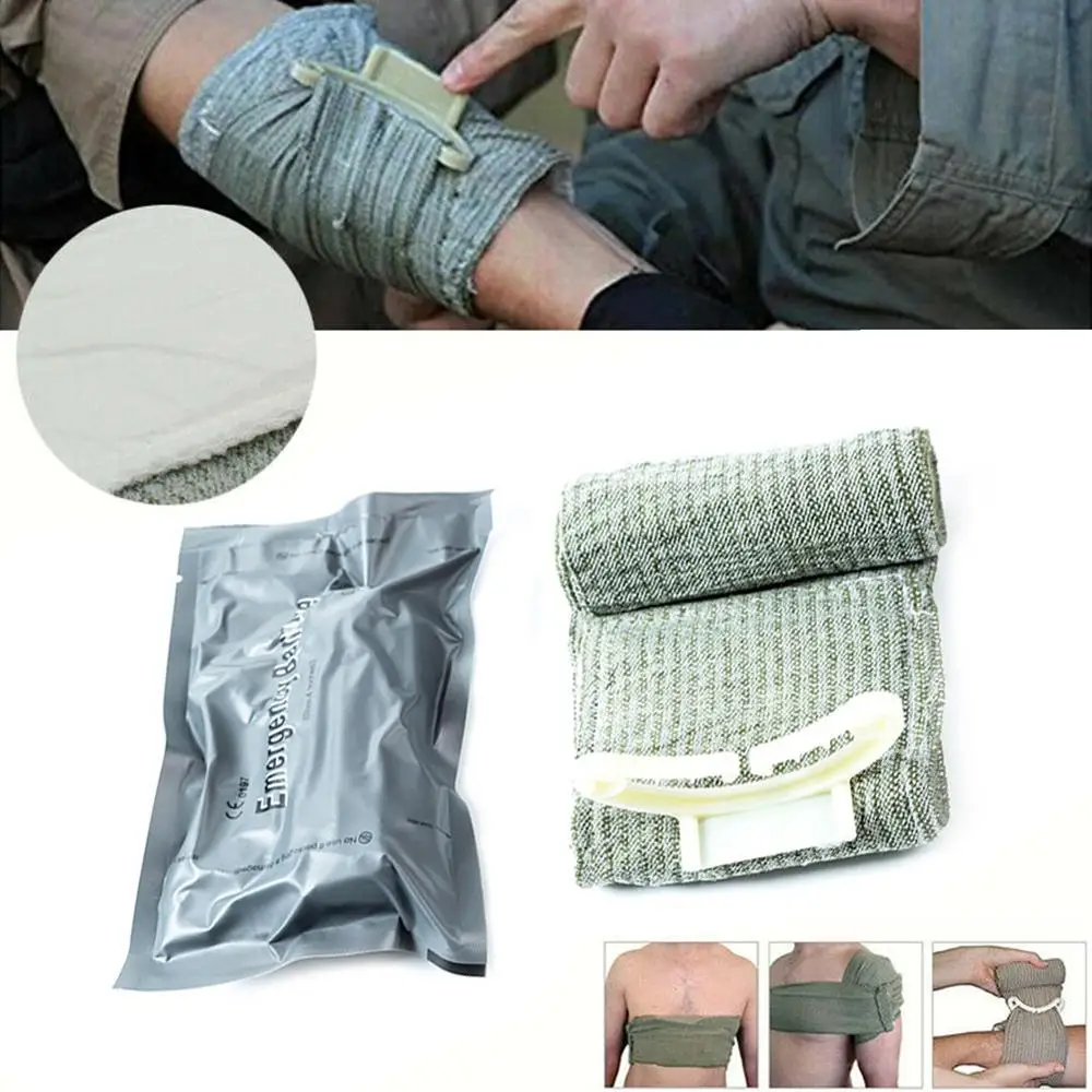 

Outdoor First Aid Compression Bandage Portable Wound Hemostatic Emergency First Aid Belt Gray Bandage for Outdoor Survive Tool