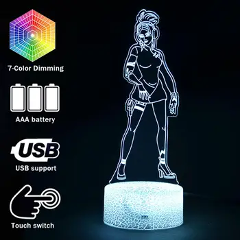 

Fortress night season 9 Demi Action Model Figure Deocr Lamp Battle Royale Demi Figuine 3d iillusion night lights toys