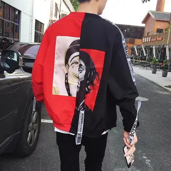 

Casual Jacket Men Jacket Personality Thin Clothes Korean Handsome Gown Tide Hip Hop Men Jacket Streetwear Hat