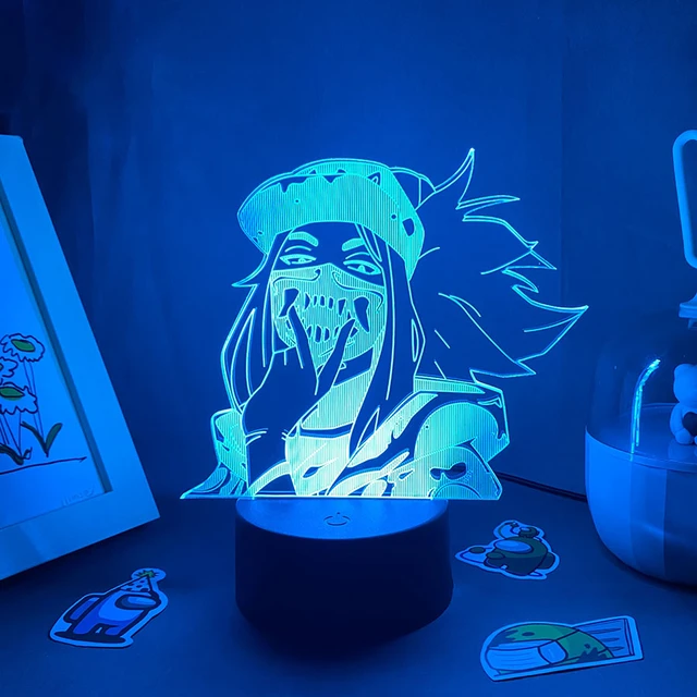 Um jogo de impressão 3d é exibido em uma sala com luz neon azul