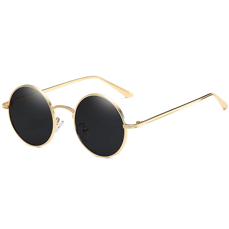 Круглые ретро солнцезащитные очки в металлической небольшой оправе, индивидуальные хип-хоп солнцезащитные очки Wu Yifan для мужчин и женщин - Цвет линз: C02