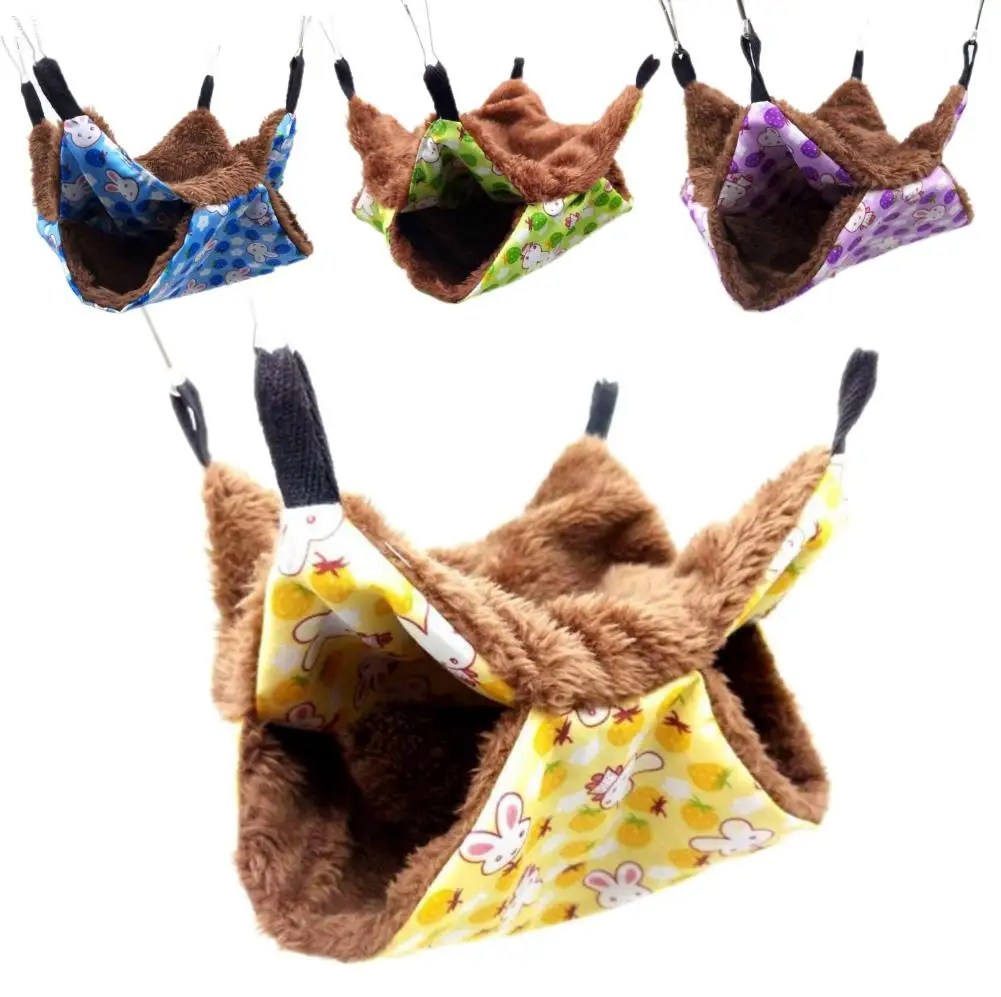 Double Level Small Pet Animals Hamster Squirrel Parrots Hanging Warm Soft Hammock Nests Cage Bed Products | Дом и сад