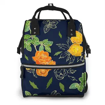 

Fashion Mummy Maternity Nappy Bag Botanical Flowers And Leaves Large Capacity Baby Bag Travel Backpack Nursing Bag for Baby Care