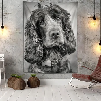 

Cocker Spaniel Wall Hanging Tapestry Home Party Decorative Tapestries Photo Background Cloth Table Cloth Wall Tapestry