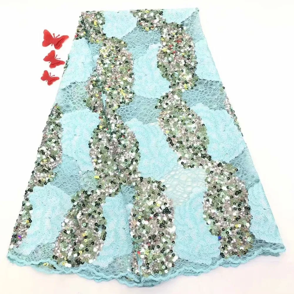 HHigh quality new style Sequin embroidery African lace fabric, French Sequin lace fabric FD1011