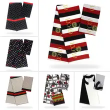 Имитация шелка воск черно-белая шелковая шифоновая ткань африканская ткань Анкара африканская восковая печать ткань 4+ 2 ярдов! BG01