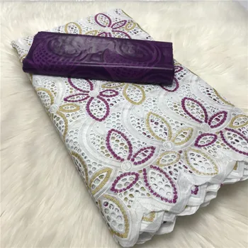 

2020 Guinea Bazin Rihce Brode Fabric with 100% Cotton Swiss Lace Fabric for Femme Robe Bazin Riche Brode Fabric 5yards/set ABS30
