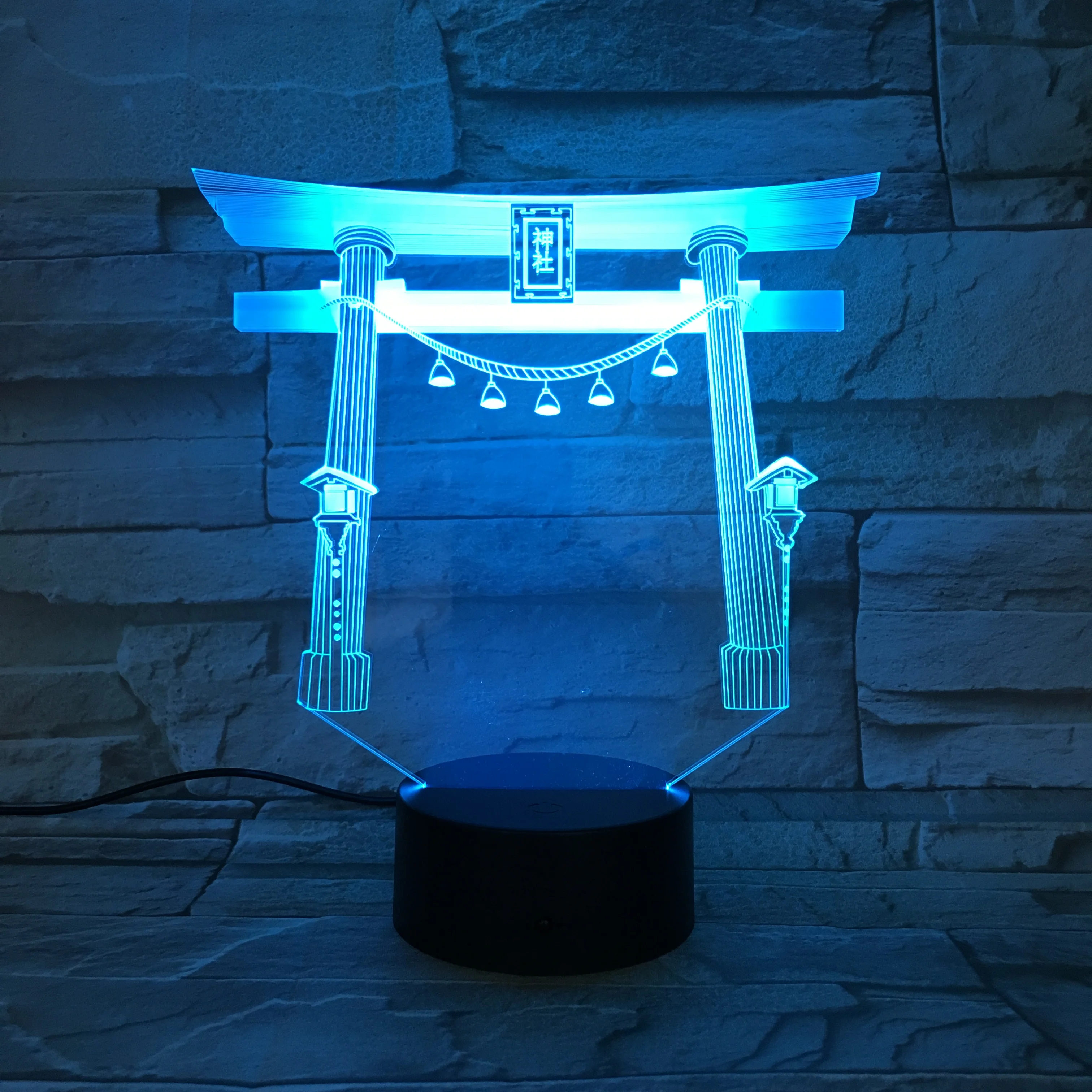 Знаменитые здания японский shrine USB 3D светодиодный ночной Светильник многоцветный