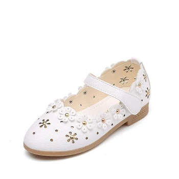 

NEW 2020 Summer Children Leather shoes Soft leather Hollow out Princess shoes Girls Flats Fashion Flowers Sandals 02A