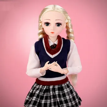 

Fashion Children's day gift Girl Joints Doll Simulation 3D Doll Cuddle Gift Soft Body For Girl Toy funny wedding подарок девушке
