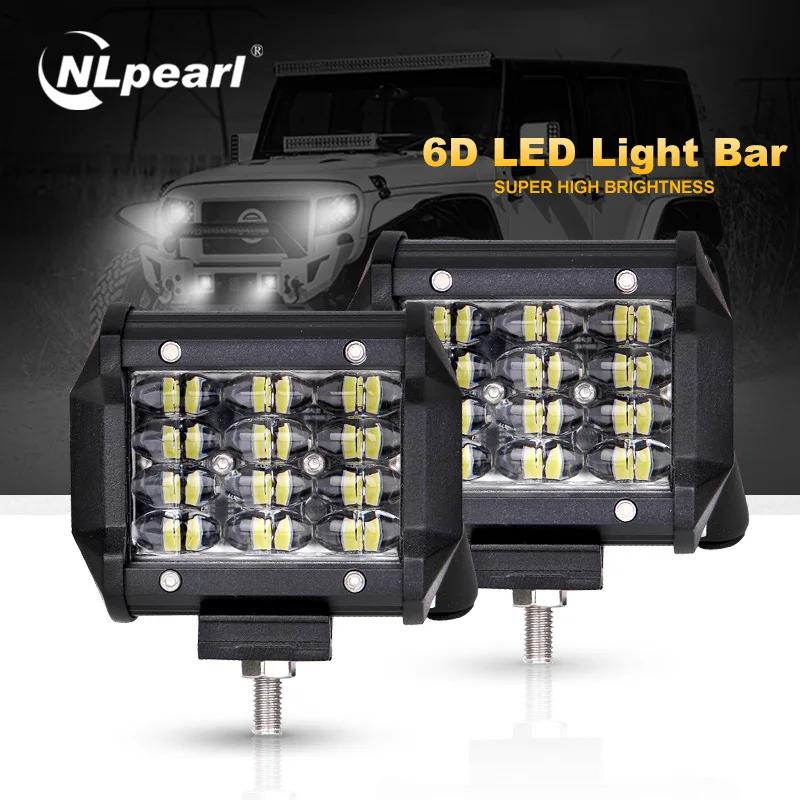 

Nlpearl 4" 6D LED Light Bar Spot Beam fog Lights for 4X4 36W 72W White LED Driving Lights for Cars Fog Lamp Assembly 12V 24V