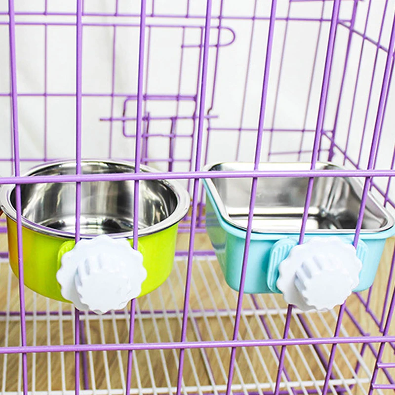 New 2020 Pet Bowl Stainless Steel Material Water Food Feeder Feeding Hanging Cage Square Bowls Supplies Dog Cat Crate Cage New 2020 Pet Bowl Stainless Steel Material Water Food Feeder Feeding Hanging Cage Square Bowls Supplies Dog Cat Crate Cage