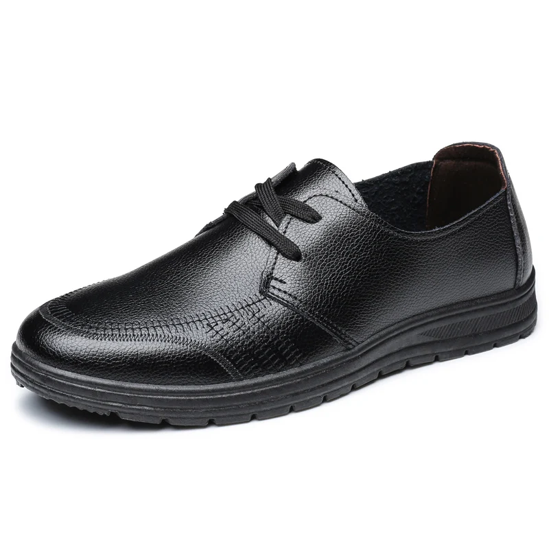

Men's Casual Leather Flats for Male Footwear 2020 Soft Comfortable Father Shoes PU Leather Shoes Vintage Style Men Shoes Cheap