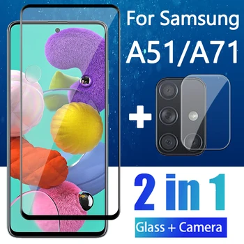 

2 in 1 Protective Glass and Camera Lens on the For Samsung Galaxy A51 A71 Screen Protector A 71 51 GalaxyA71 Case Tempered Glas
