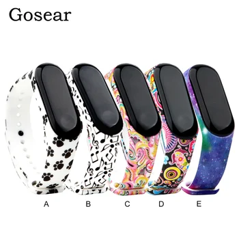 

Gosear TPU Printed Replacement Wristband Strap Bracelet Watchband Band for Xiaomi Xiami Xiao Mi Band 3 4 Band3 Band4 Accessories