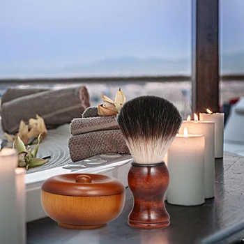 

Men Shaving Kit Bathroom Travel Facial Care Trimming Manual Soap Bowl Cleaning Home Beard Brush Tool Grooming Hair Removal