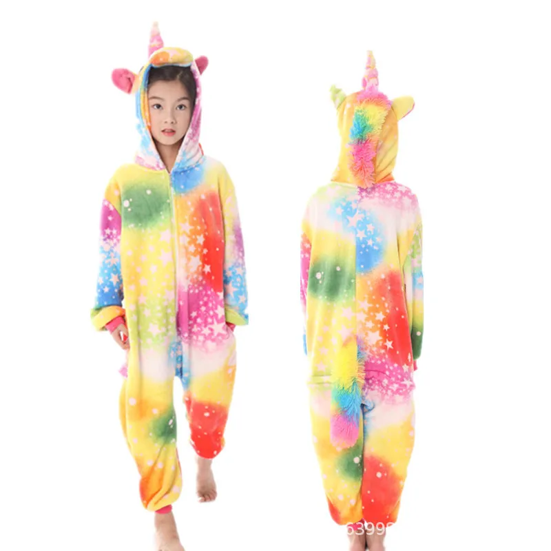 Roupas da Menina do Bebê Crianças Unicornio Pijamas Infantil Unicórnio Quente Arco-íris Pijama Meninos Animais 4-10y 9 Conjuntos de pijama