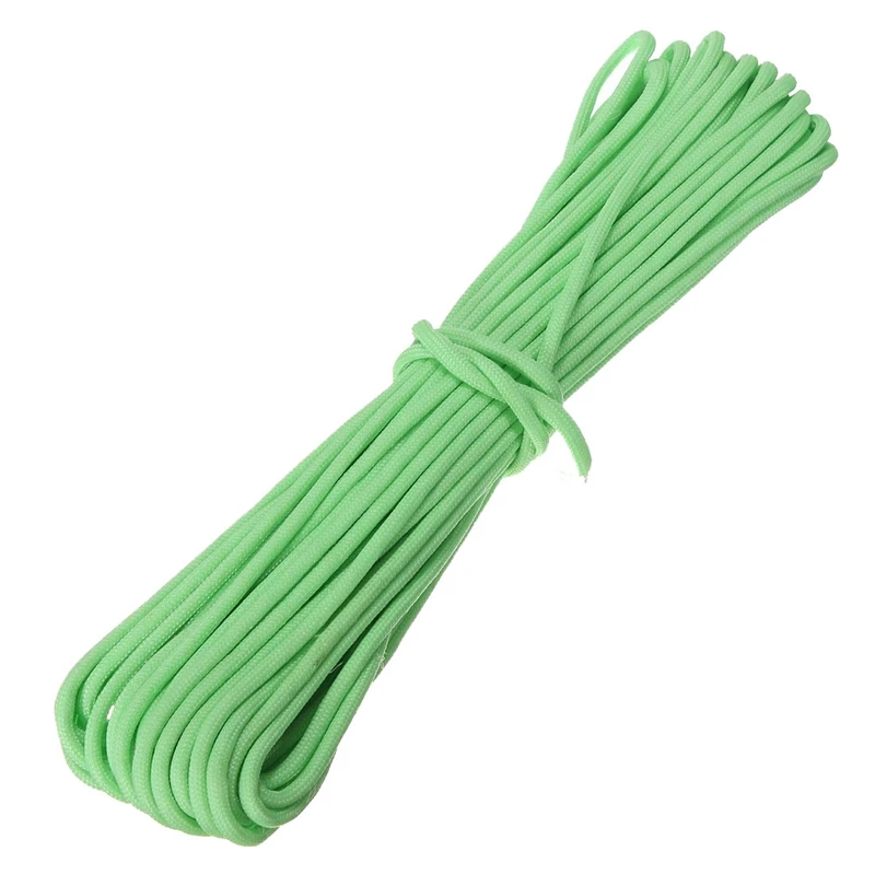 ABLB-550Lb Paracord Parachute Cord Nylon Luminous Glow in the Dark 9 Core Strand green