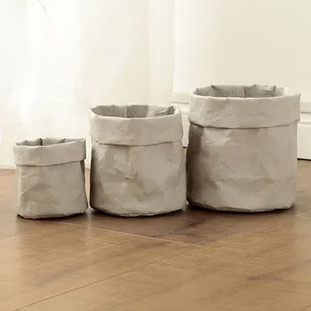 

Creative Kraft Paper Plant Bag Paper Flower Pot Coats Office Cosmetic Storage Bag Home Decoration Accessories