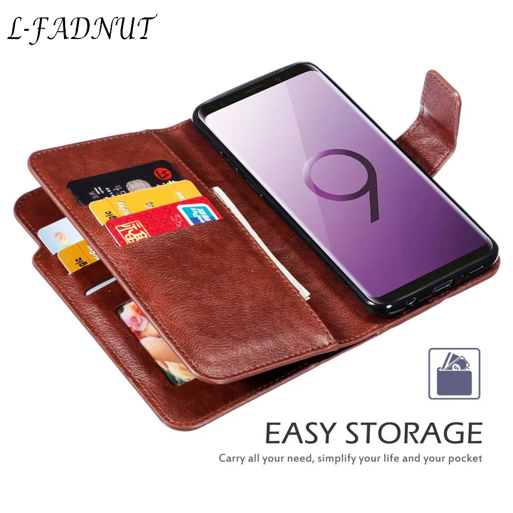 

L-FADUNT Two Layers Flip Wallet Case For Samsung Galaxy Note 10 Plus Case S10 S9 S8 S7 edge Learther Protective Bumper Cover