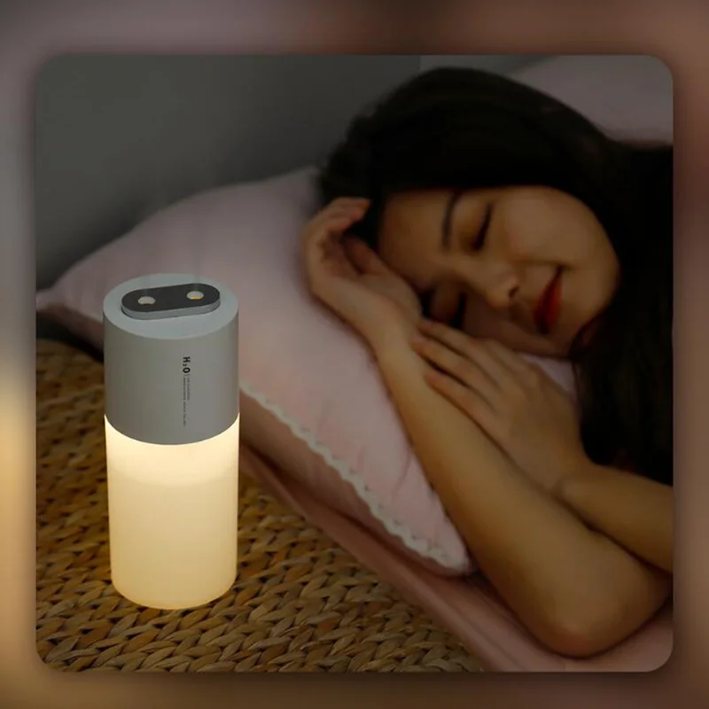 

400ml Ultrasonic Air Humidifier with 2000mah Battery USB Humidifiers Dual Mist Makers Portable Office Desktop Air Purifier