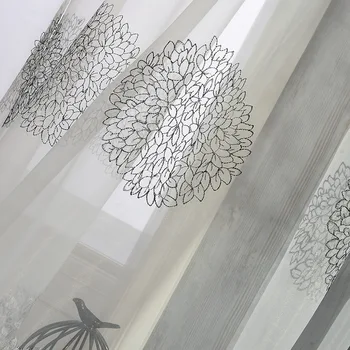 

Light Sheer Curtain Floral Modern Minimalist Style for Living Room Tulle Drape Kitchen Panel Custom Made Blinds X291#40