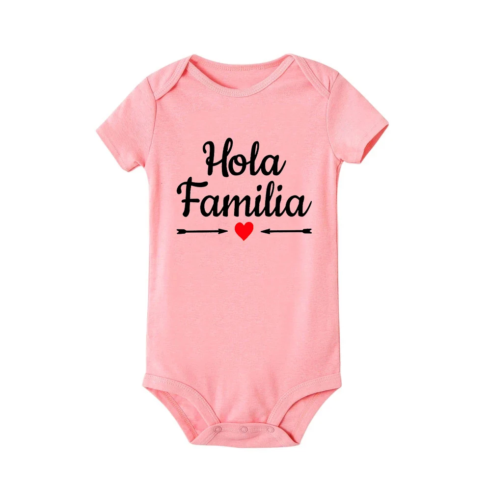 black baby bodysuits	 Hola Familia Spanish Funny Baby Newborn Rompers Boy Girl Casual Comfortable Bodysuits Outfits Infant Born Crawling Clothing Ropa cute baby bodysuits Baby Rompers