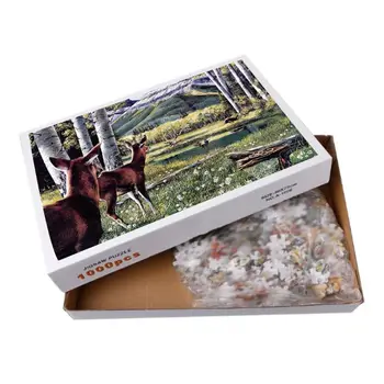 

Deer Paper Puzzle 1000 Pieces,Puzzles for Adults & Kid's Challenge Jigsaw Puzzle Landscape,Educational Landscape Puzzles Game Pl