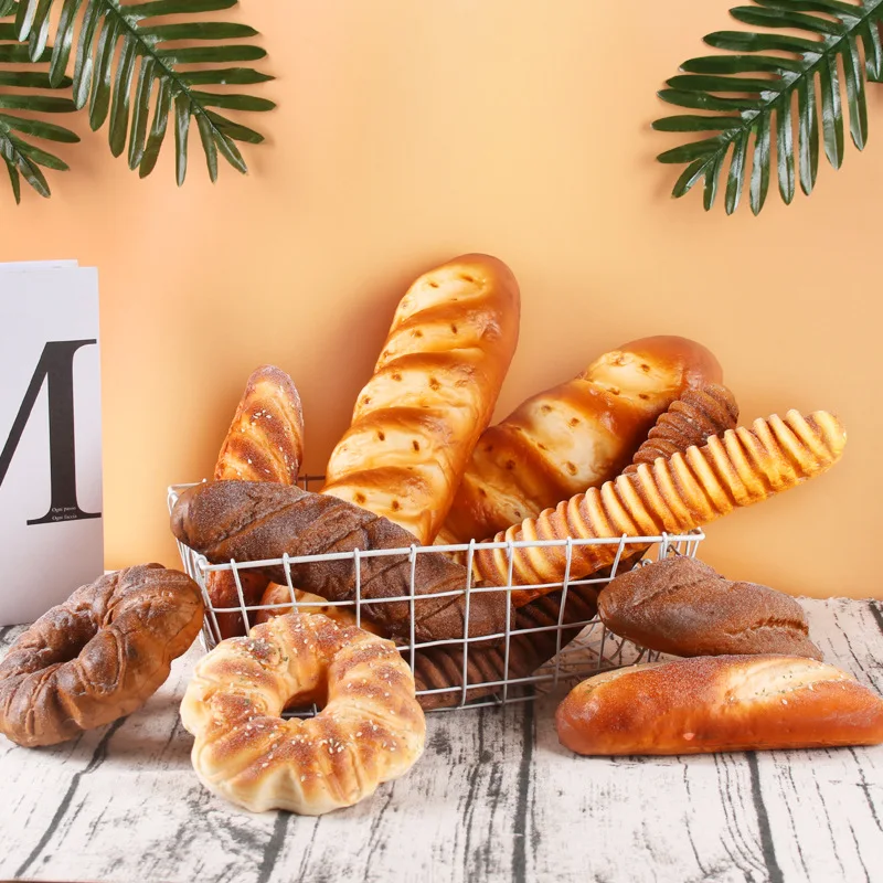 Fake Bread food model food photography props kitchen food toys bread food model fake food prank toys Home Decoration Wedding Party Supply Educational Toys Bakery Shop Window Decorations