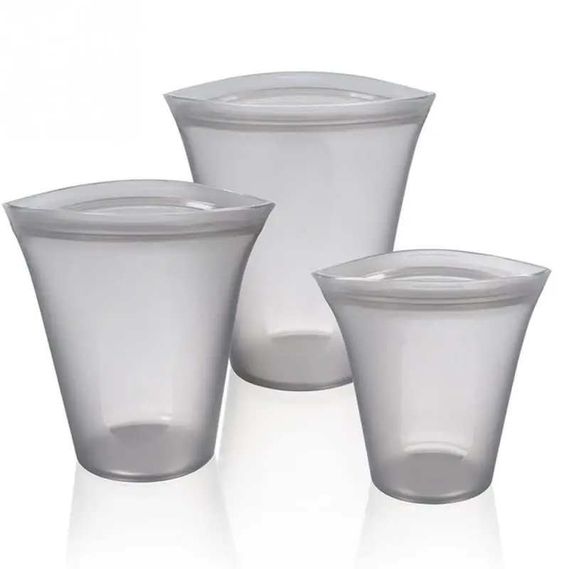 3PCS CUP 10 шт. мешок для хранения на молнии большой/маленький Подогрев еды свежий Сейд кухонные аксессуары многоразовые замораживание - Цвет: 3PCS CUP