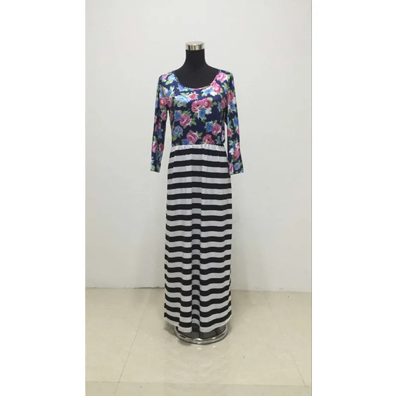Bunvel/Большие размеры 4XL; одежда для мамы и ребенка; платья в богемном стиле с цветочным принтом и полосками; платья для мамы и дочки; платье для мамы и дочки