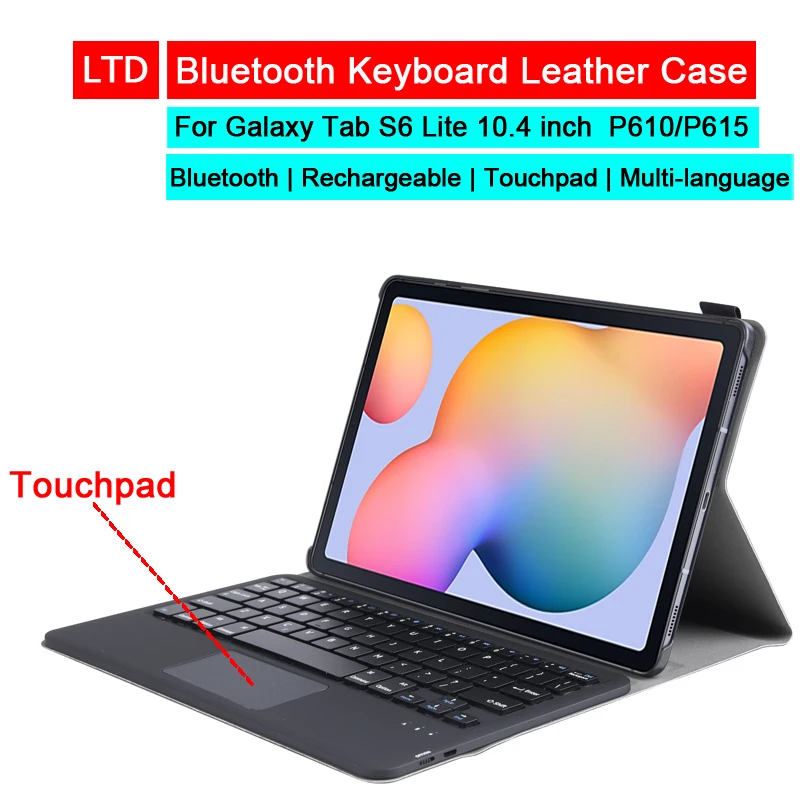 Кожаный чехол с клавиатурой Bluetooth для Samsung Galaxy Tab S6 lite 10 4 тачпад русская Арабская