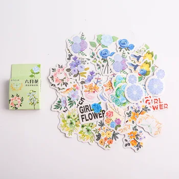 

46pcs /Box June Flowers DIY Paper Diary Sticker Notebook Album Hand Account Decor