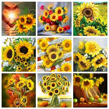 

Evershine 5D Diamond Painting SunFlowers Picture Of Rhinestones Embroidery Cross Stitch Crystal Mosaic Painting Wall Stickers