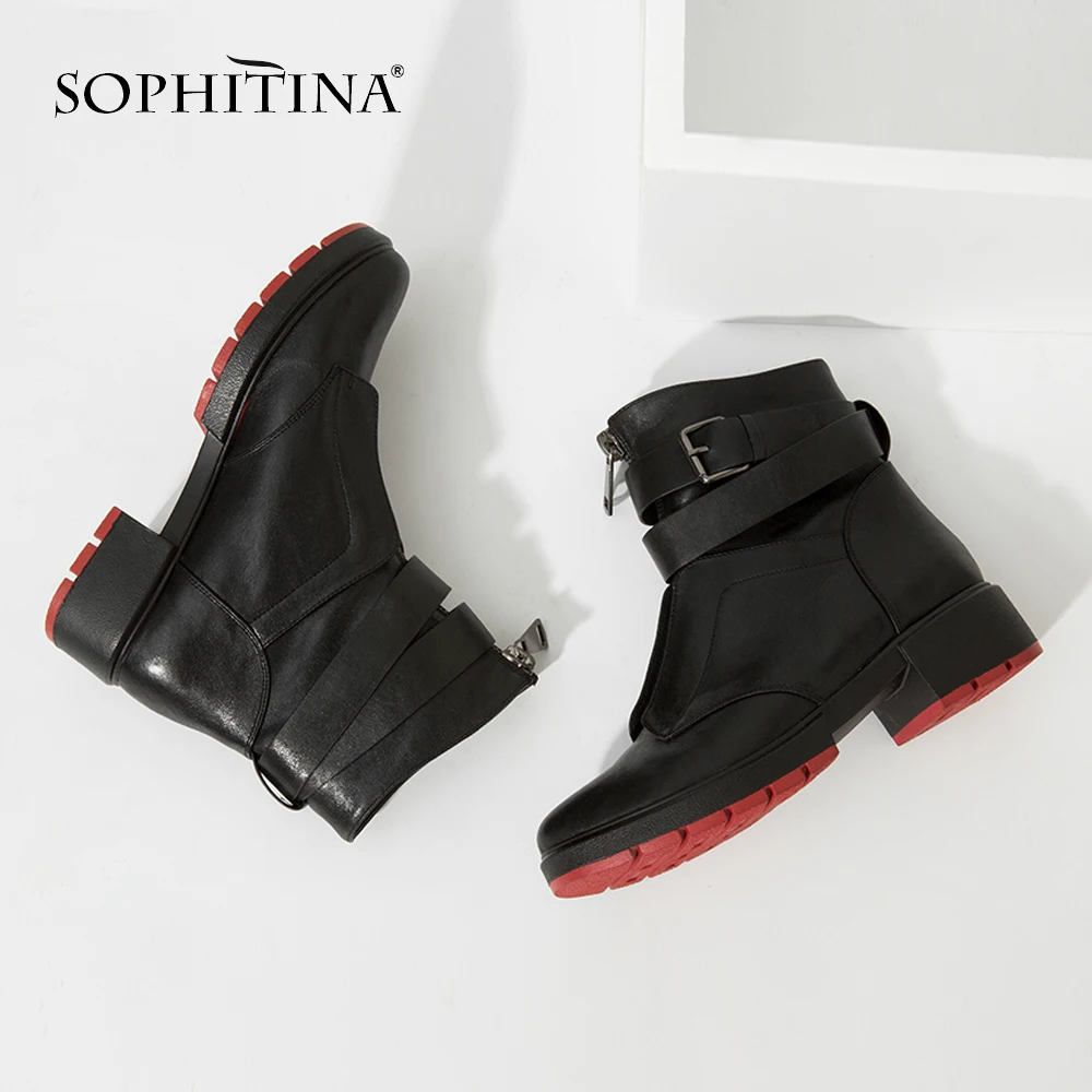 Женские Классические ботинки SOPHITINA теплые короткие плюшевые ботильоны из