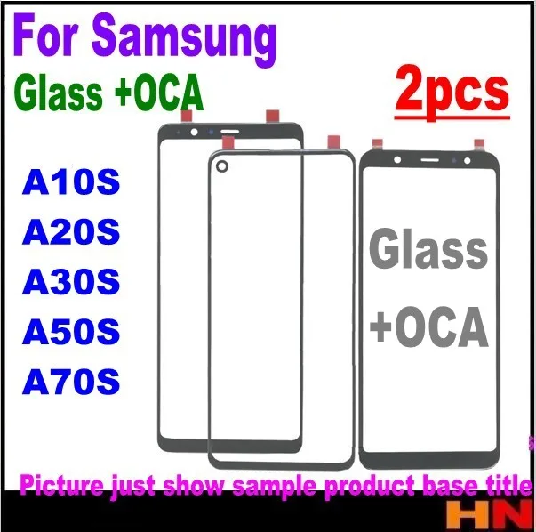 2 шт. передняя стеклянная линза с OCA клеем для Samsung Galaxy A10S A20S A30S A50S A70S экран