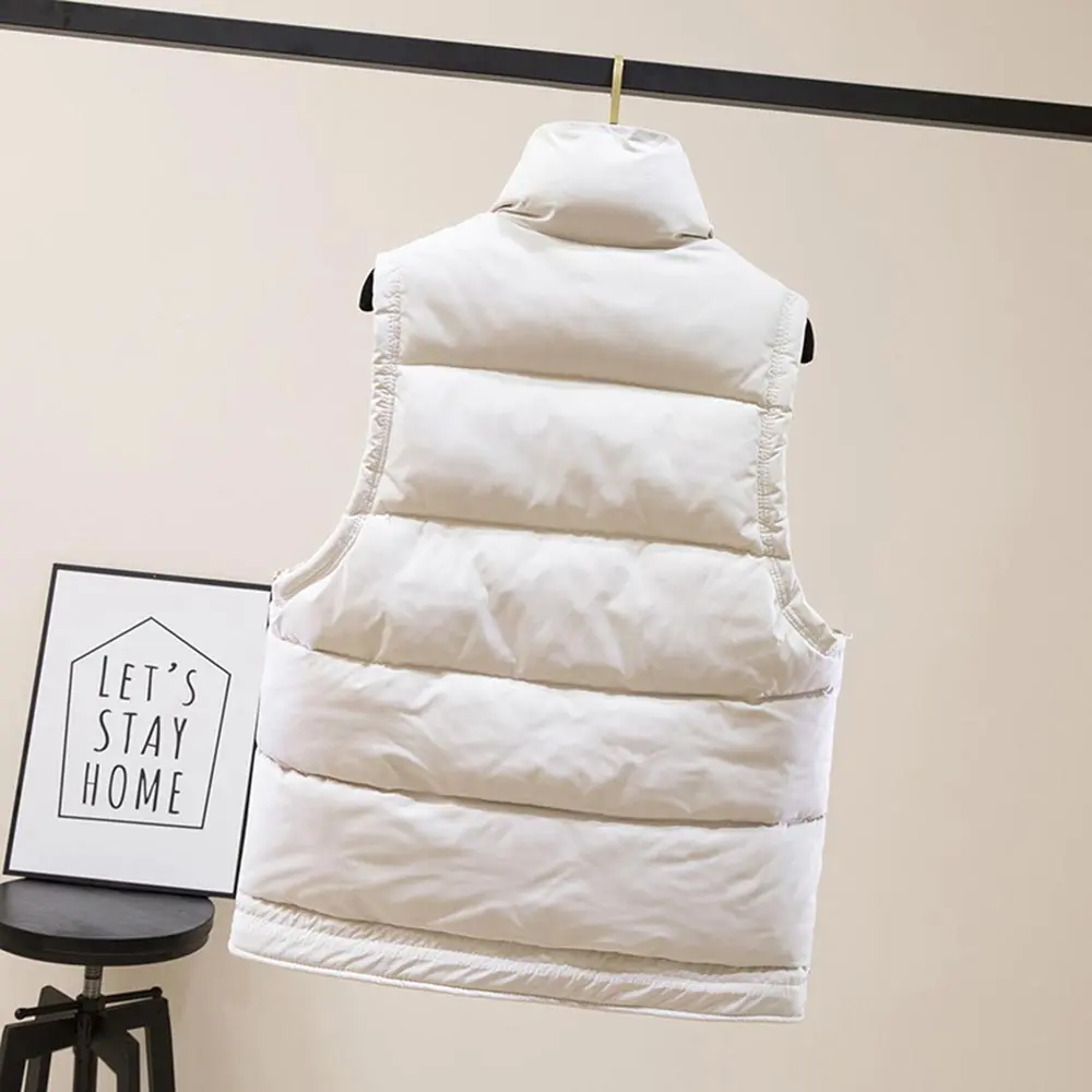 PinkyIsBlack Autumn Winter Women Vest Mandarin Collar Sleeveless Short Coat Women Jacket Waistcoat Female Chalecos Para Mujer