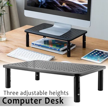 

New Monitor Stand Riser 3 Height Adjustable Stand Desktop with Mesh Platform for Laptop Computer DOM668