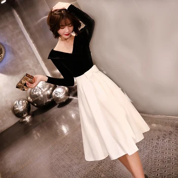 

Bride Party Dress Wrist Sleeve Womens V-Neck Short Evening Cheongsam Noble Elegant Qipao Wedding Gown Clothes Vestido XS-XXXL