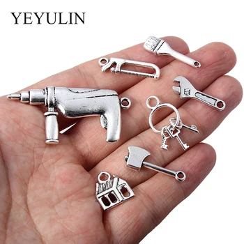 

New Arrival 20pcs Tibetan Silver Charms Key House Tool Pendant For DIY Jewelry Making Bracelet Necklace Handmade Jewelry
