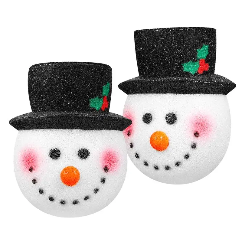 

2PCS Snowman Head Light Covers Creative Decorative Practical Unique Lamp Shade Decoration Supplies for Holiday Christmas