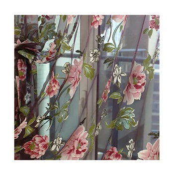 

New High-grade Big Flower Romantic Floral Tulle Voile Door Window Curtain Drape Panel Sheer Scarf Valances