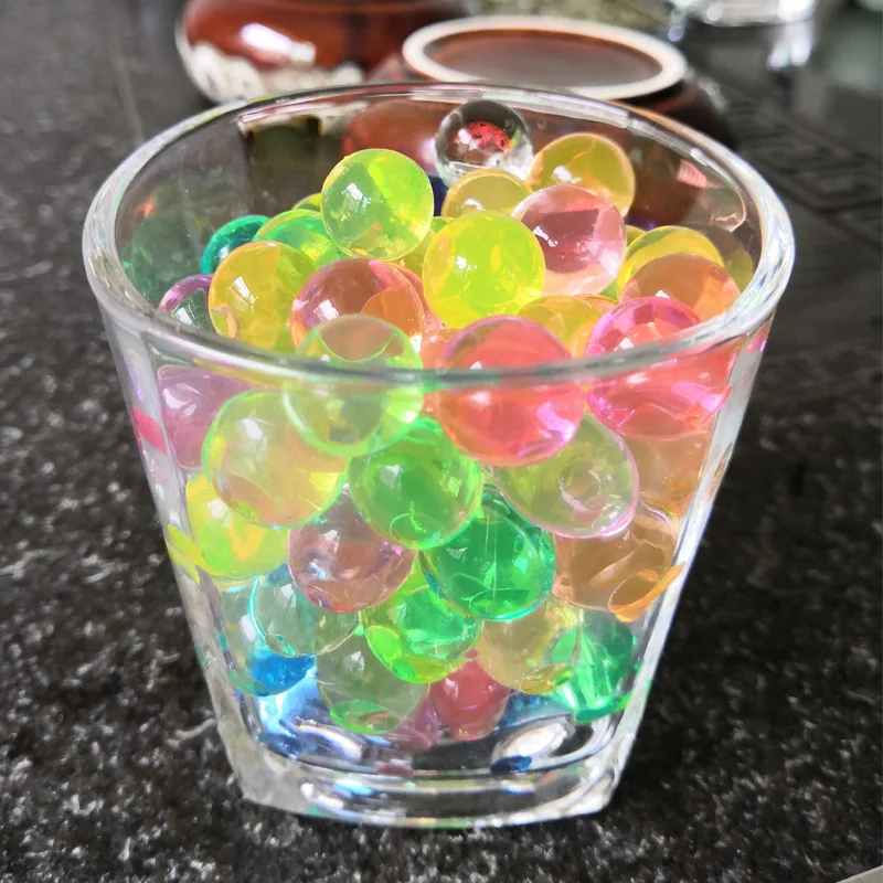 Water Beads Pearl Shaped Crystal Soil Water Beads Mud Grow Magic Jelly Balls Wedding Home Decor Hydrogel 300 PCS/lot