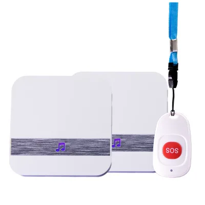 1Set Wireless Transmitter Receiver Personal alarm for Wireless help Home Care Alert Calling System SOS Call For Elderly Pregnant video intercom system with door release