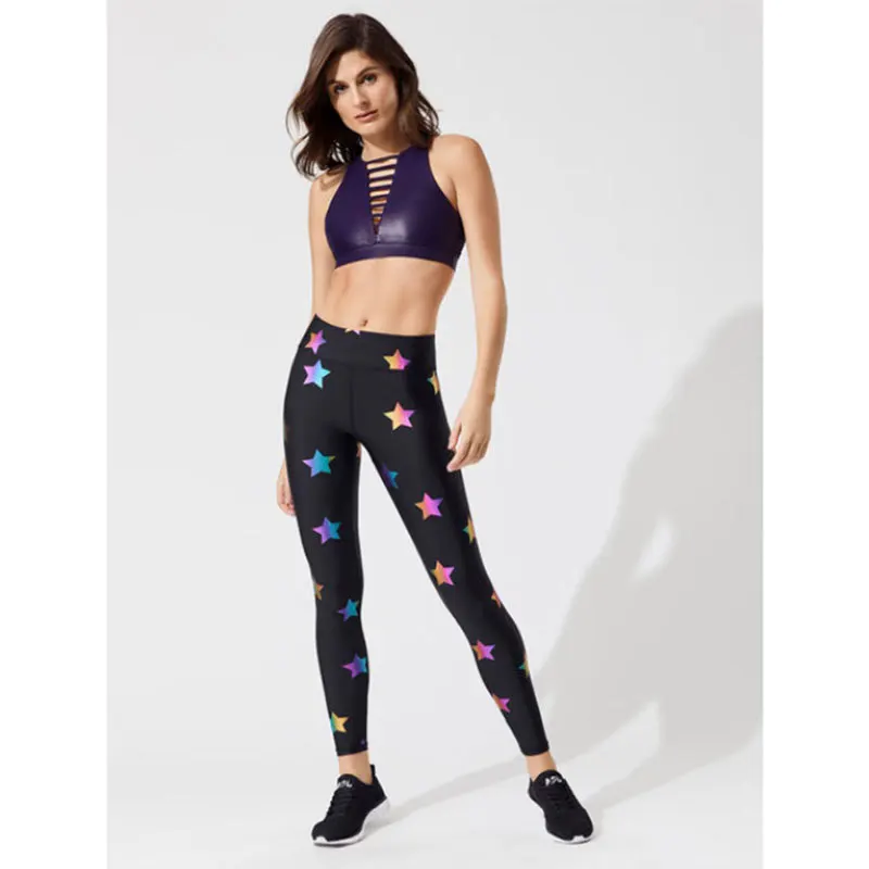 

The New Summer New Product Cross-border Color Five-pointed Star nine-point Pants Women's Fashion Sports Lleggings FashionLegging