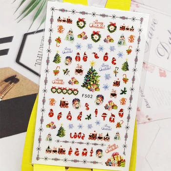 

3D Nail Sticker Decals Christmas Tree Gift Design Nail Art Decorations Stickers Sliders Manicure Accessories Nails Decoraciones