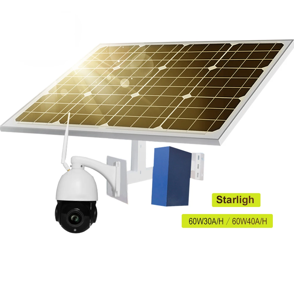 60 Вт 30A 40A солнечная панель для 3g 4G WiFi PTZ ip-камера беспроводная сеть Onvif P2P наружная CCTV ip-камера 2 DC Выход