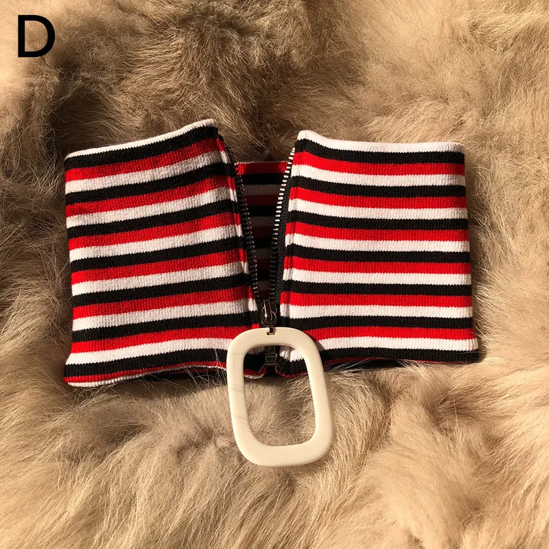 Redandwhite 40cm D Горячая Распродажа, теплый съемный вязаный шарф на молнии, Модный черный женский шарф, Осень-зима, новые модные аксессуары для одежды - Цвет: Redandwhite 40cm D